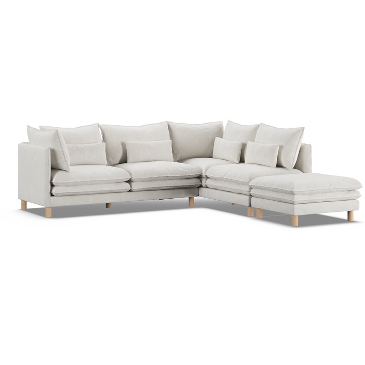 Aura 5 Seater Modular with Chaise White
