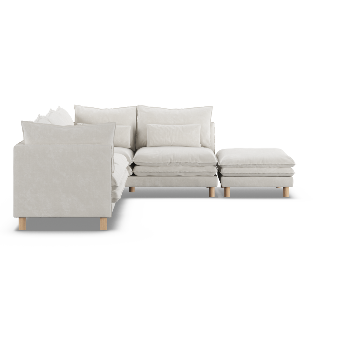 Aura 5 Seater Modular with Chaise White