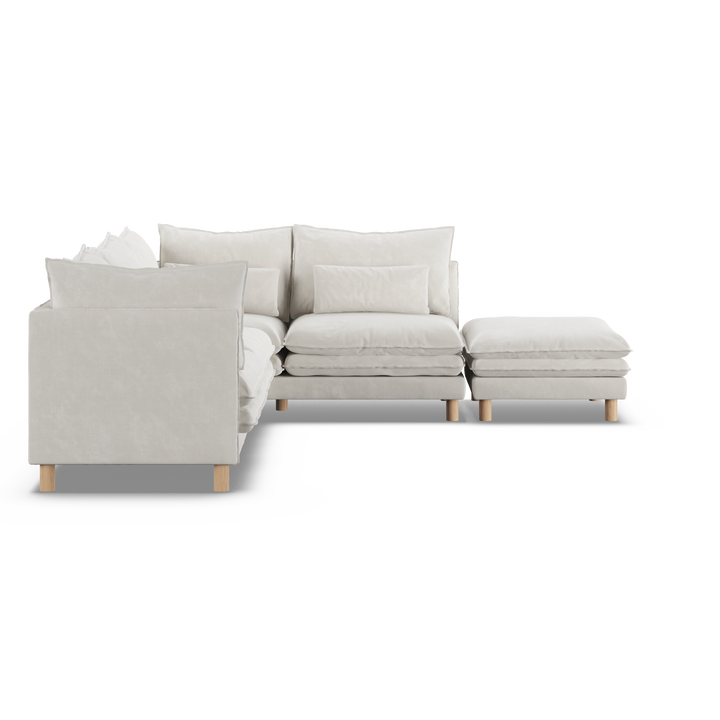 Aura 5 Seater Modular with Chaise White