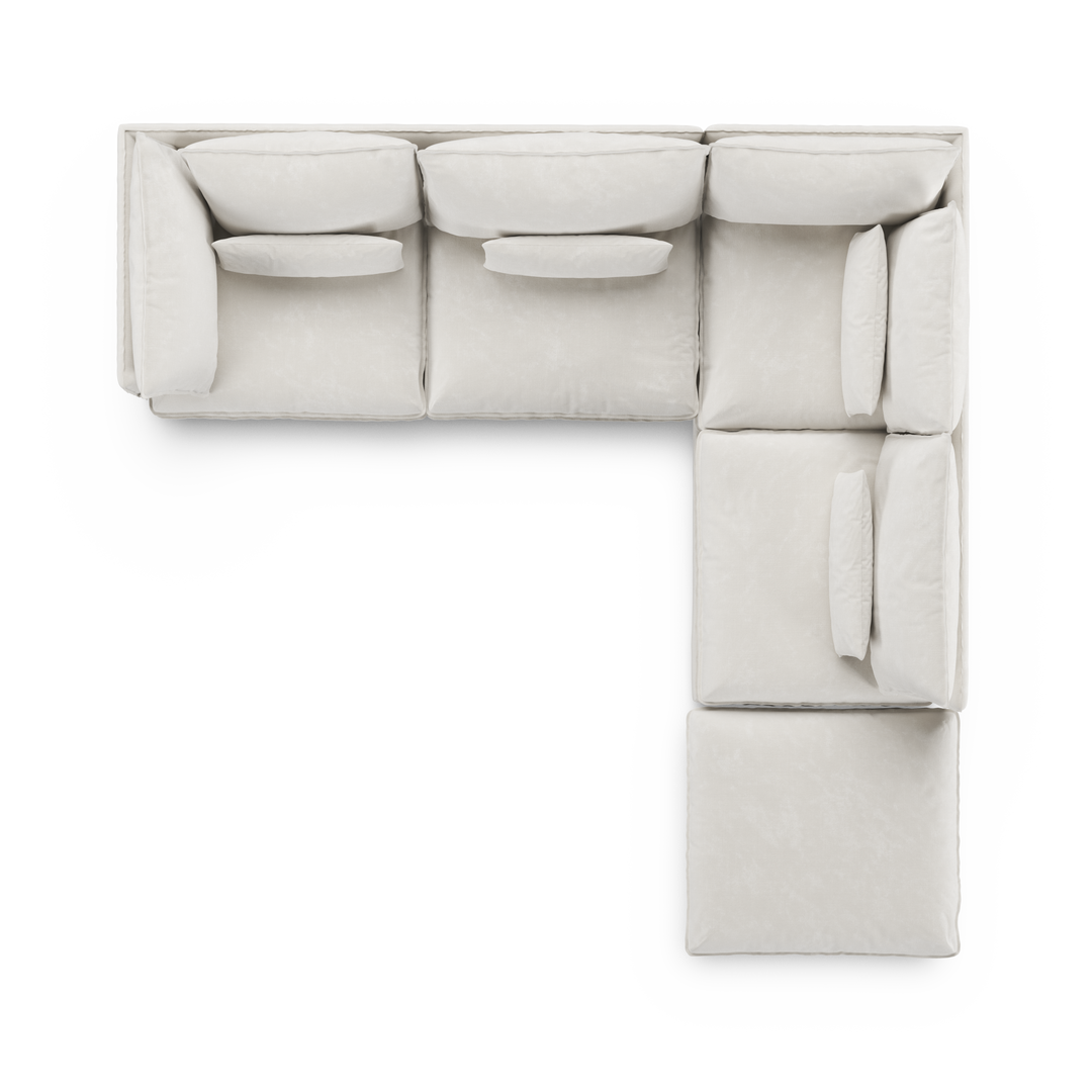 Aura 5 Seater Modular with Chaise White