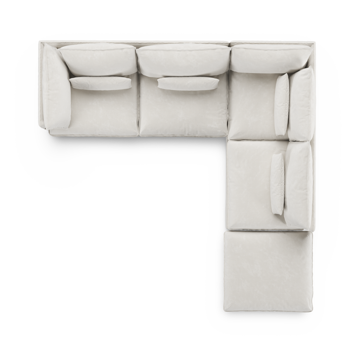 Aura 5 Seater Modular with Chaise White