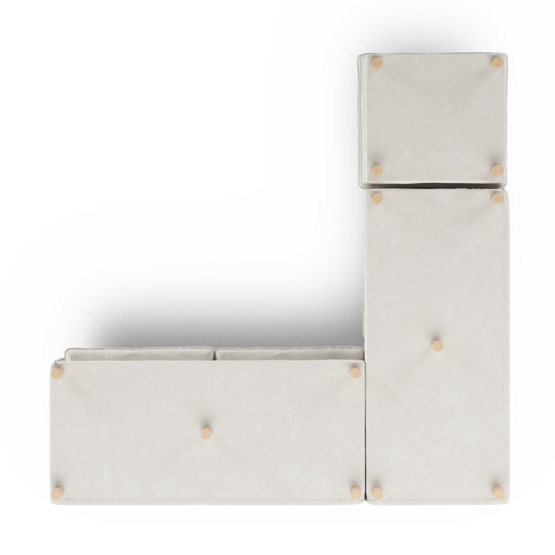 Aura 5 Seater Modular with Chaise White