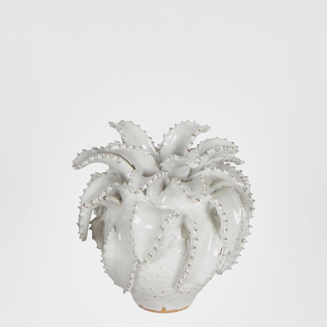 Pineapple Ceramic Sculpture Small White