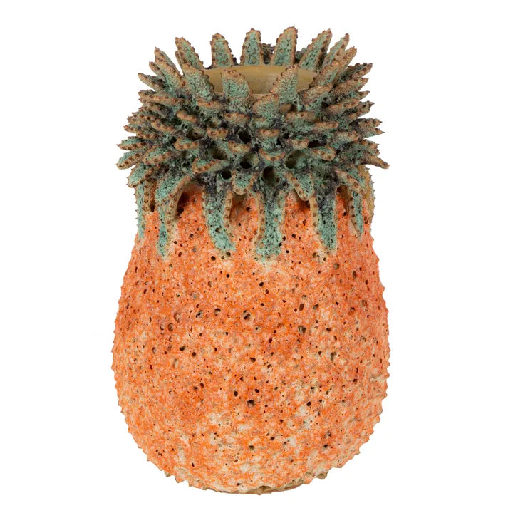 Pineapple Ceramic Vase Green Orange