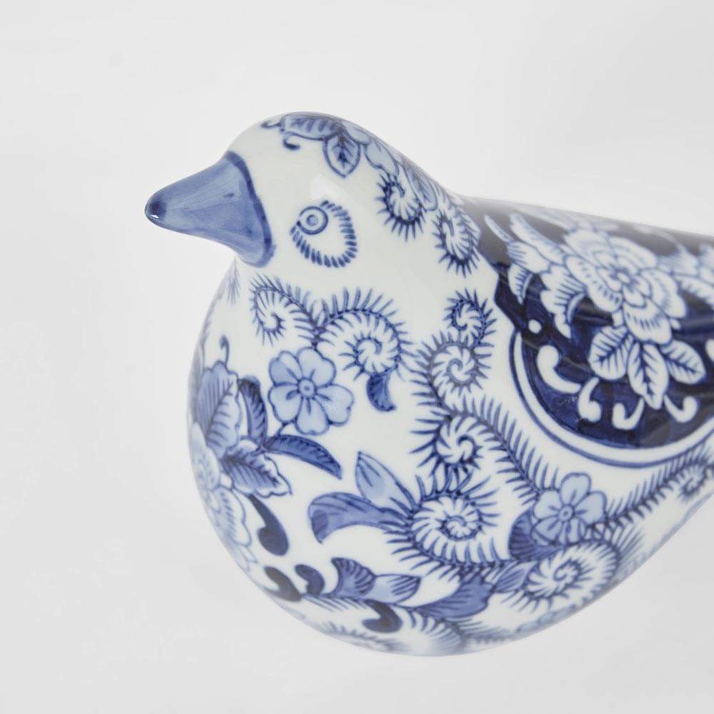 Dynasty Bird Dark Blue & White