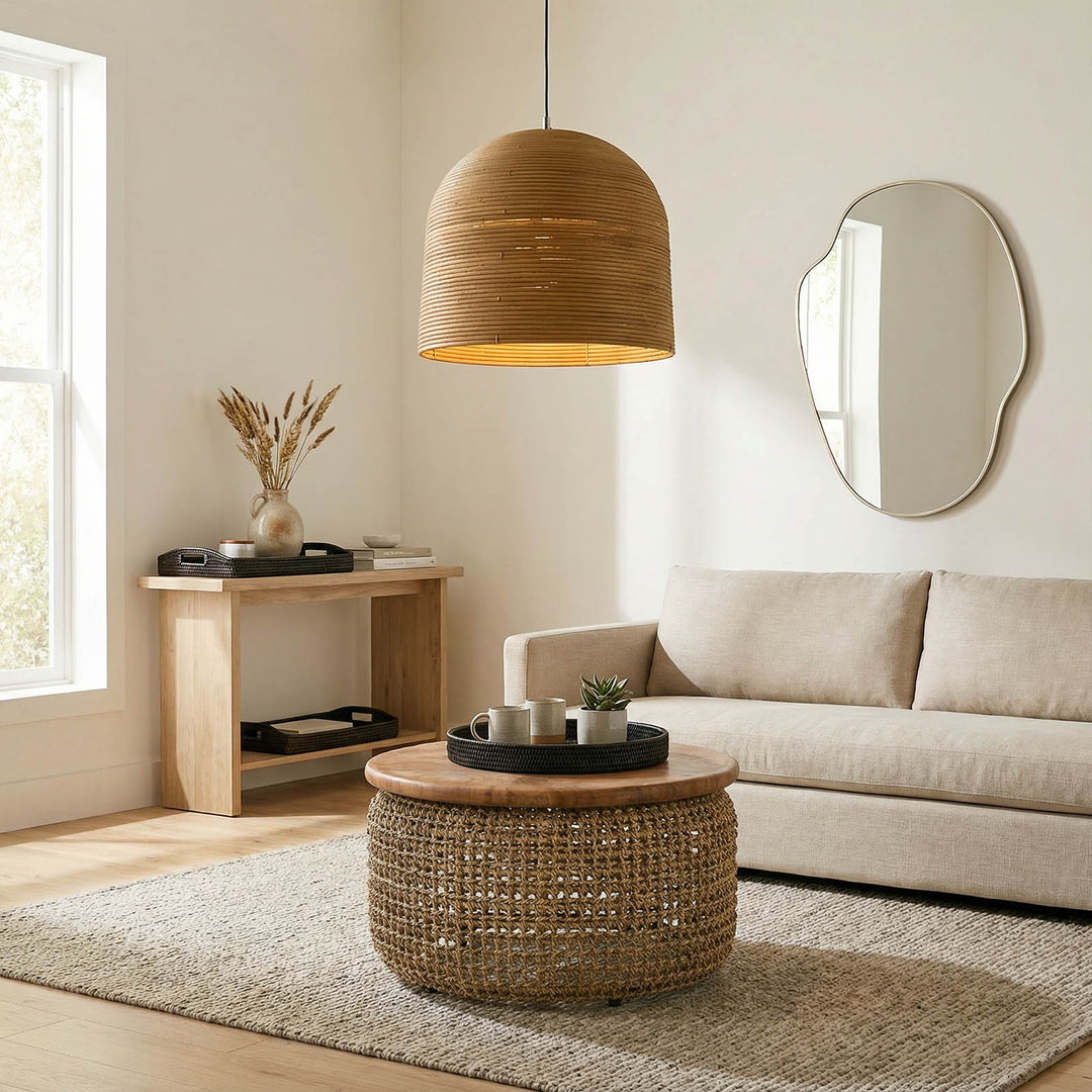 Paume Rattan Oval Tray Black