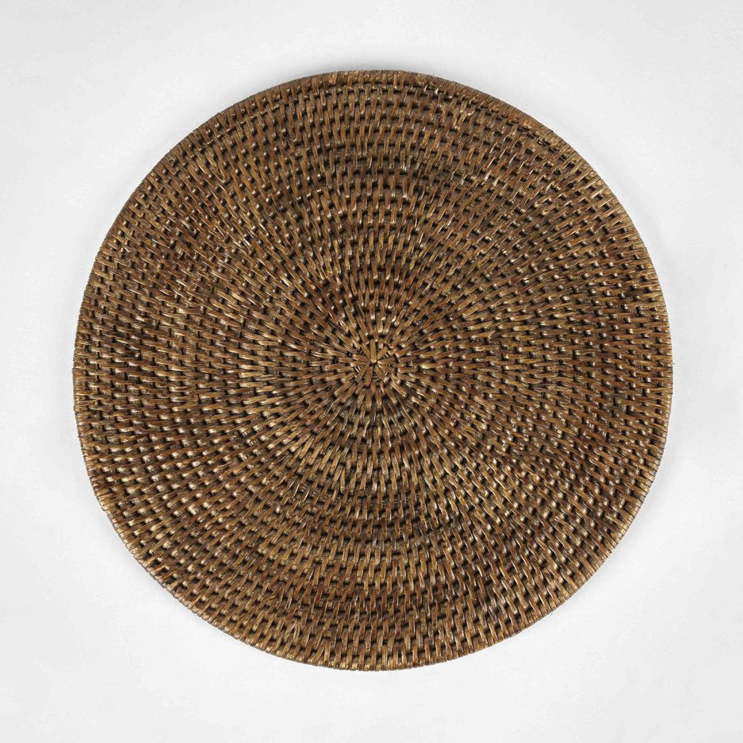 Paume Rattan Round Placemat Antique Brown
