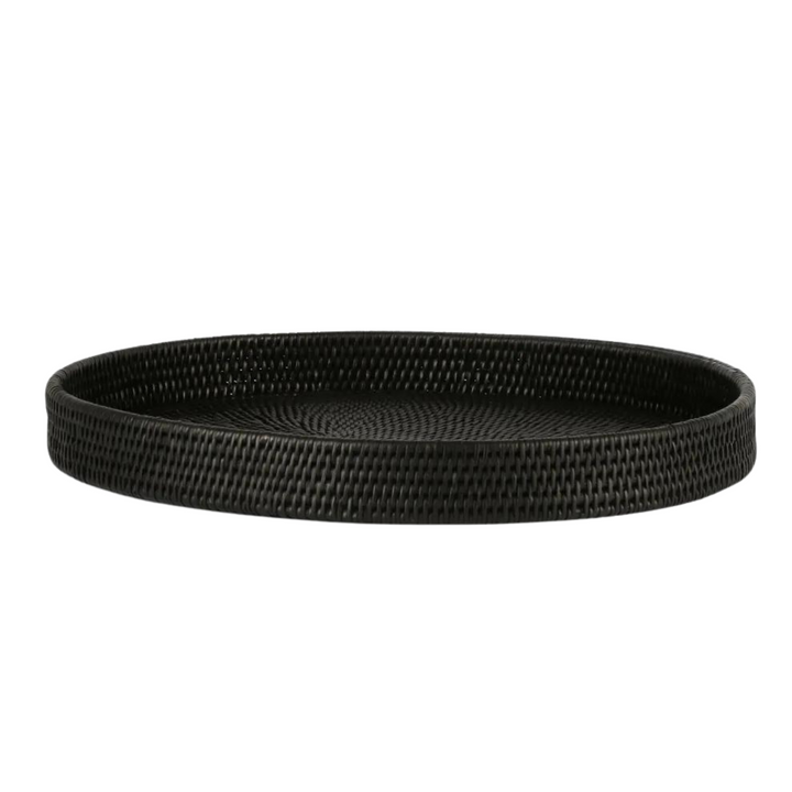 Paume Rattan Oval Tray Black