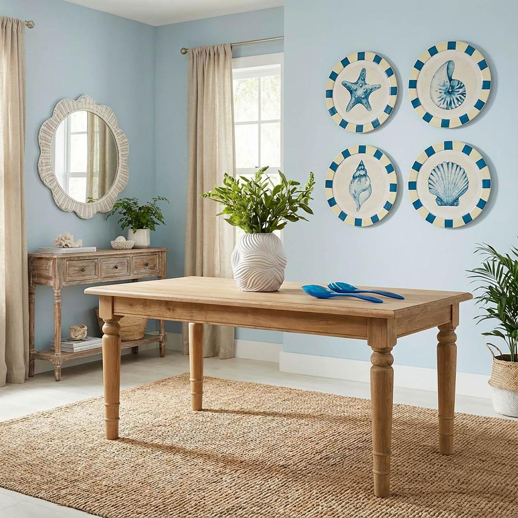 Belle Rattan Scallop Round Mirror White
