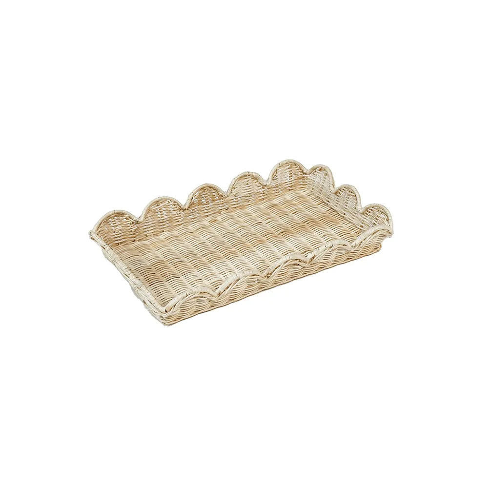 Belle Rattan Scallop Small Tray