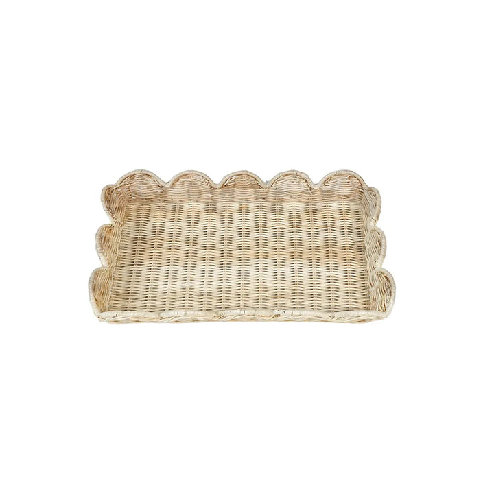 Belle Rattan Scallop Small Tray