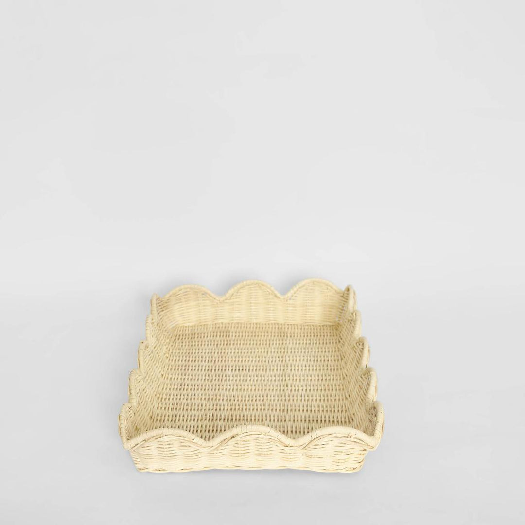 Belle Rattan Scallop Small Tray