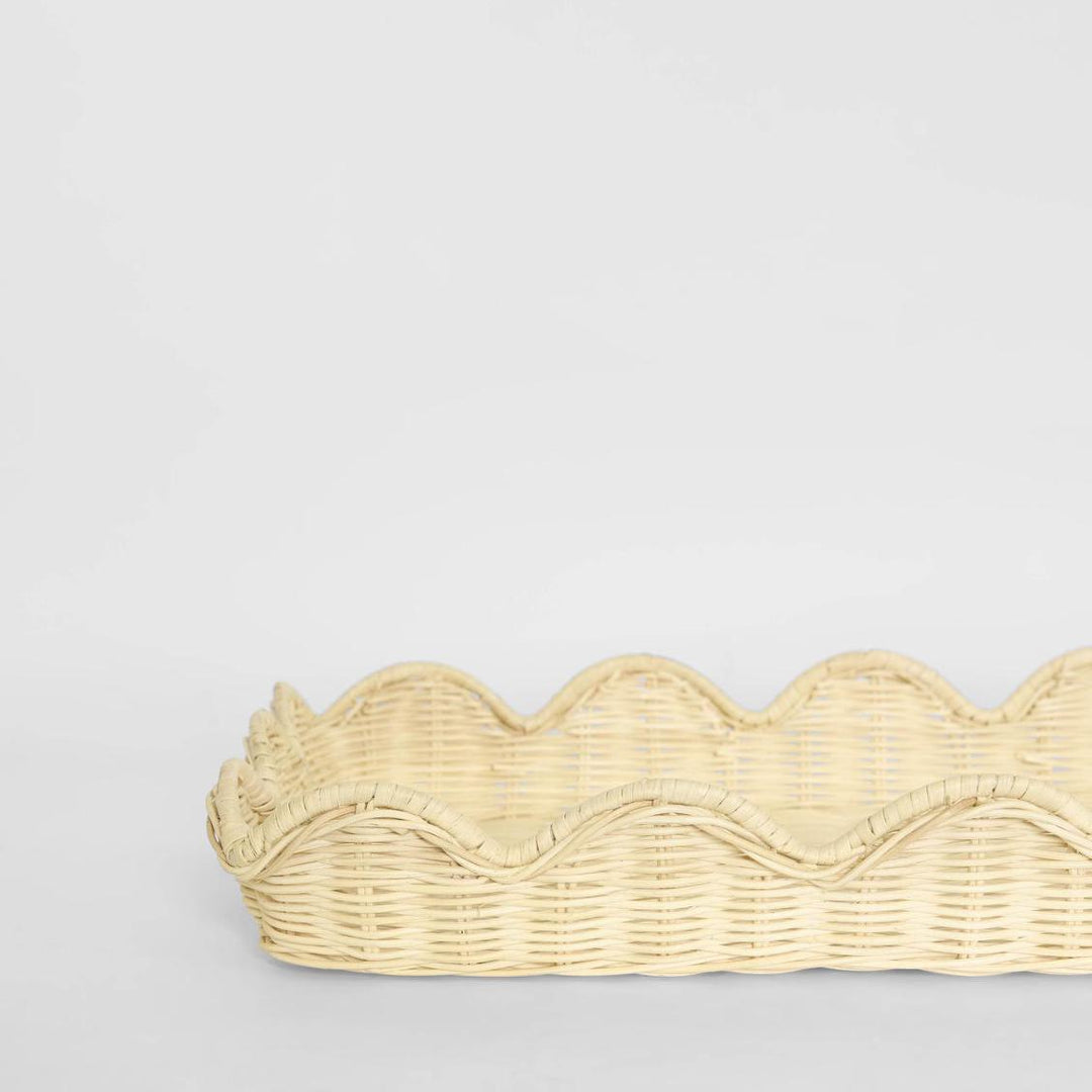 Belle Rattan Scallop Small Tray