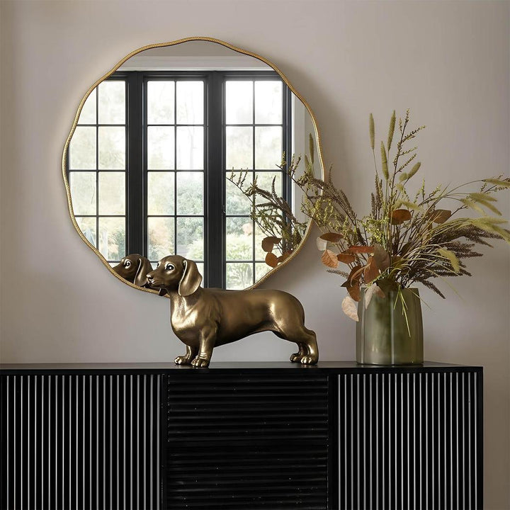 Camille Scallop Mirror Small Gold