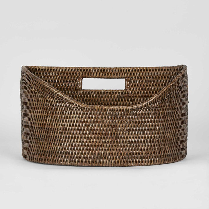Paume Rattan Magazine Holder Antique Brown