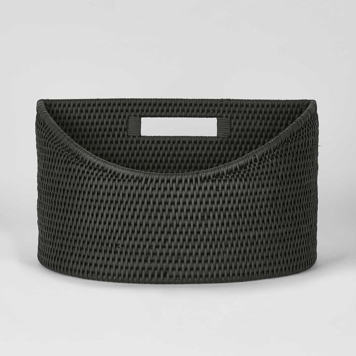 Paume Rattan Magazine Holder Black