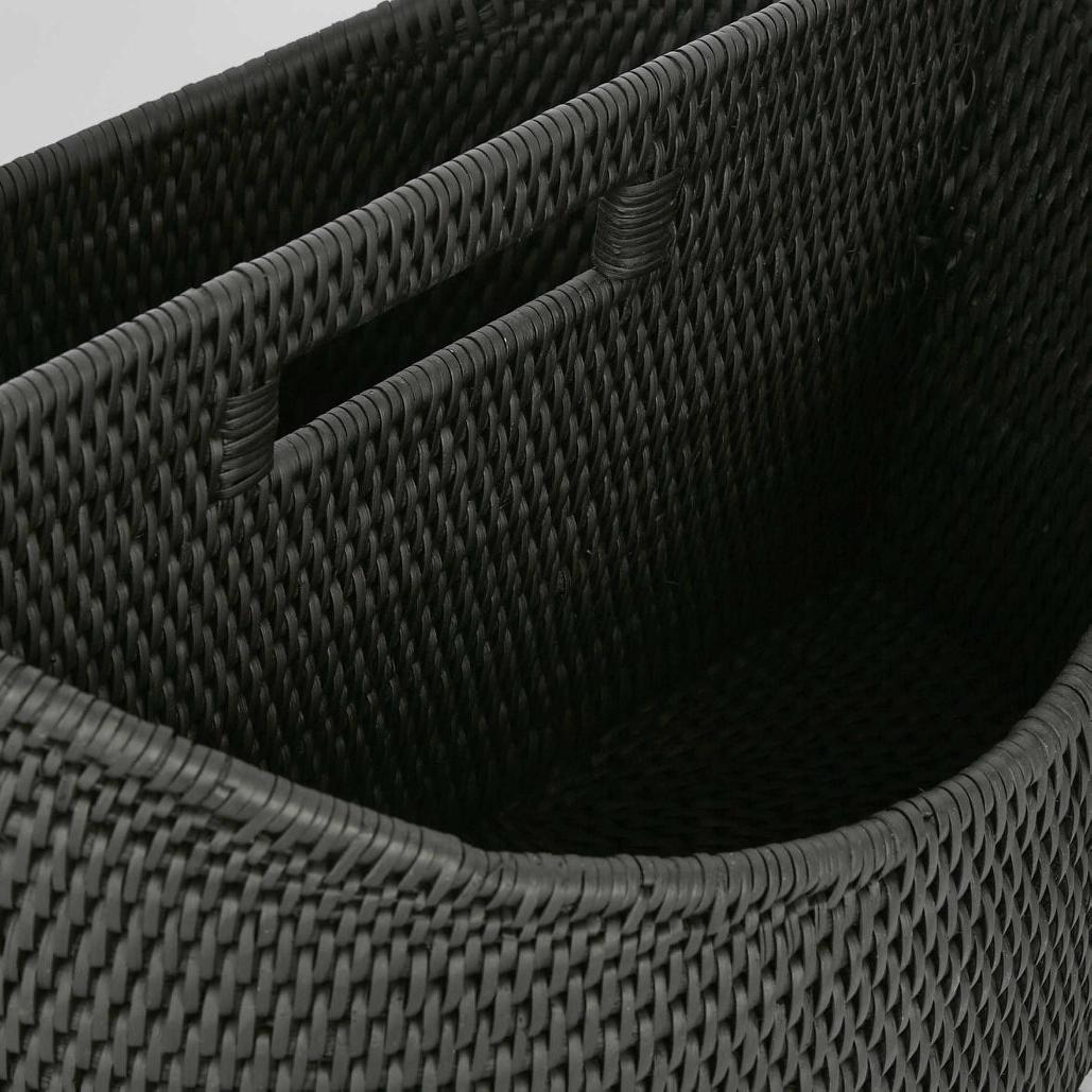 Paume Rattan Magazine Holder Black