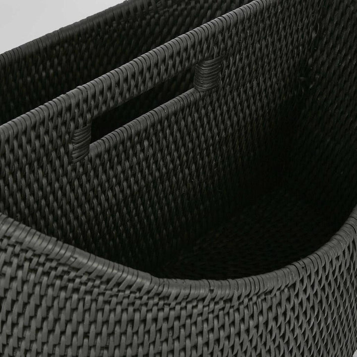 Paume Rattan Magazine Holder Black