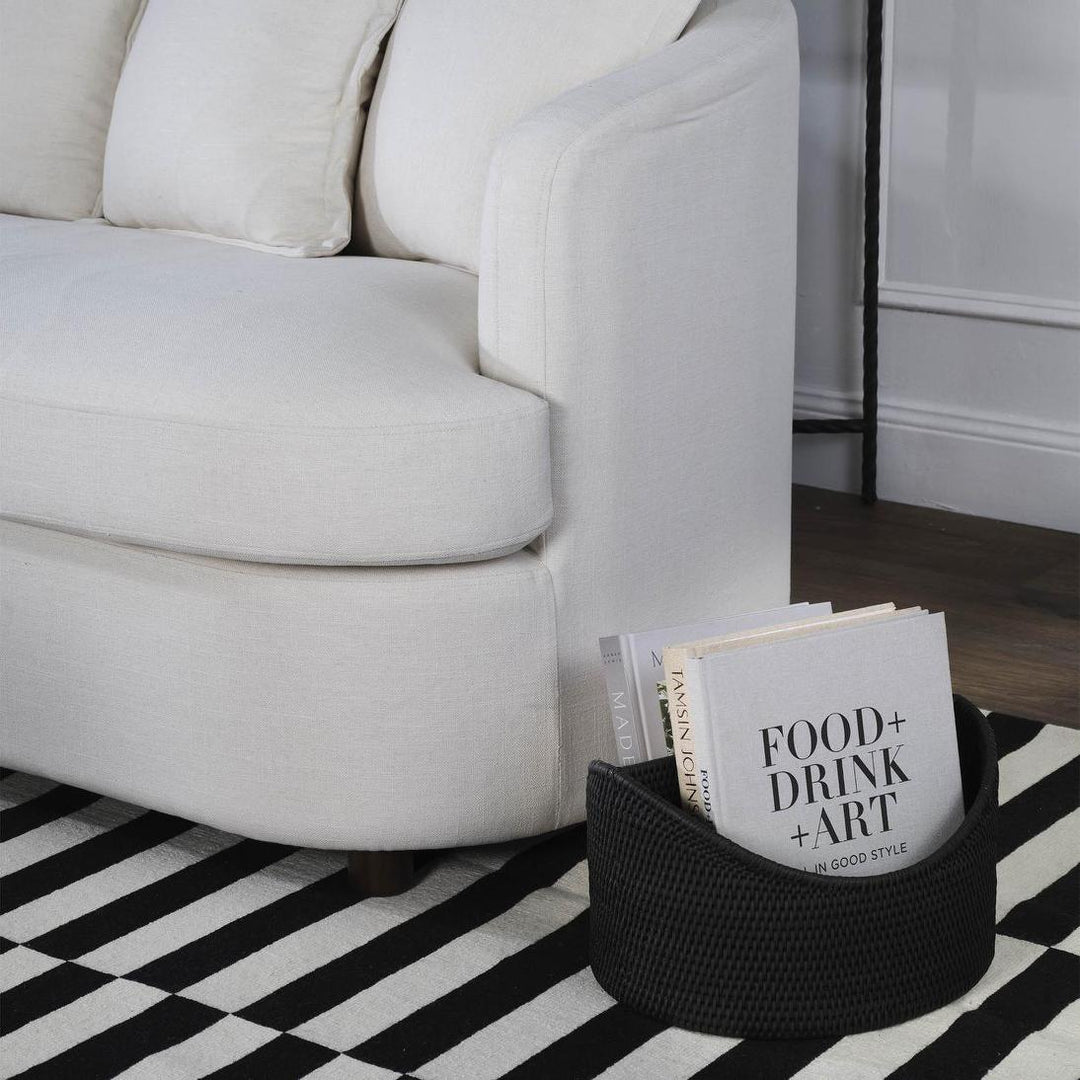 Paume Rattan Magazine Holder Black