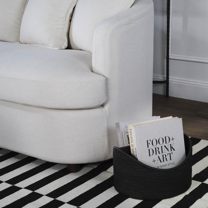 Paume Rattan Magazine Holder Black