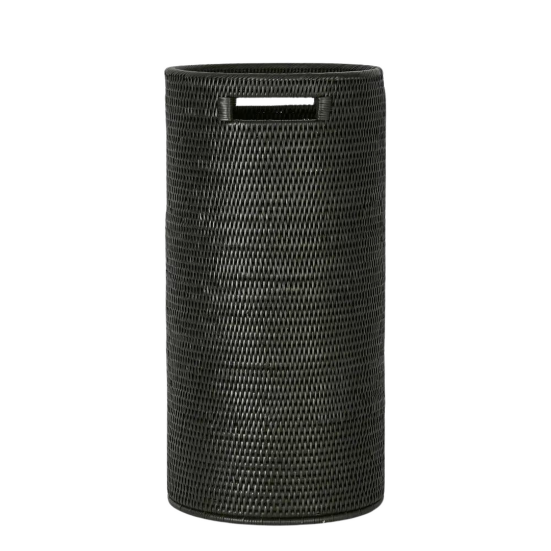 Paume Rattan Umbrella Stand Black