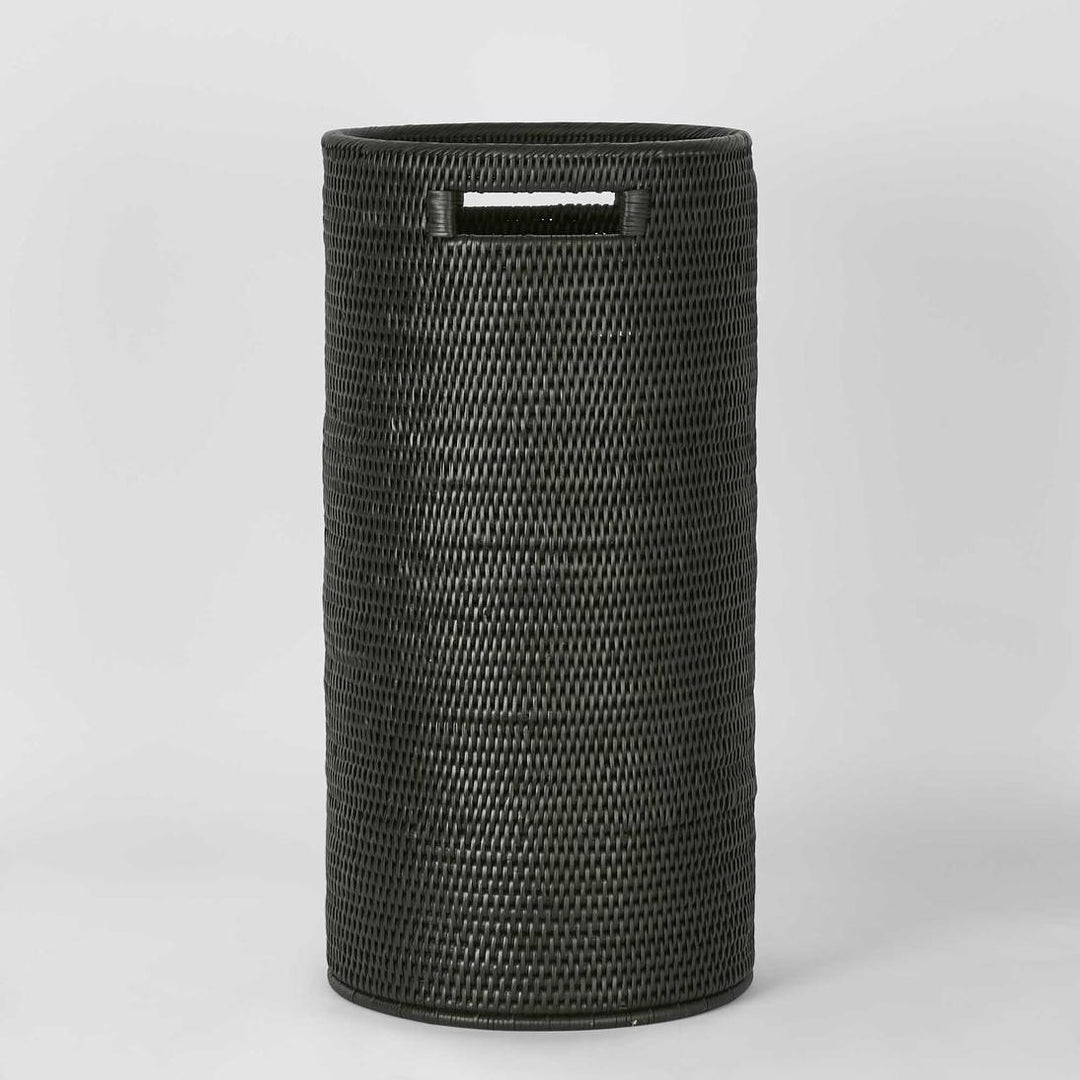 Paume Rattan Tall Basket Black