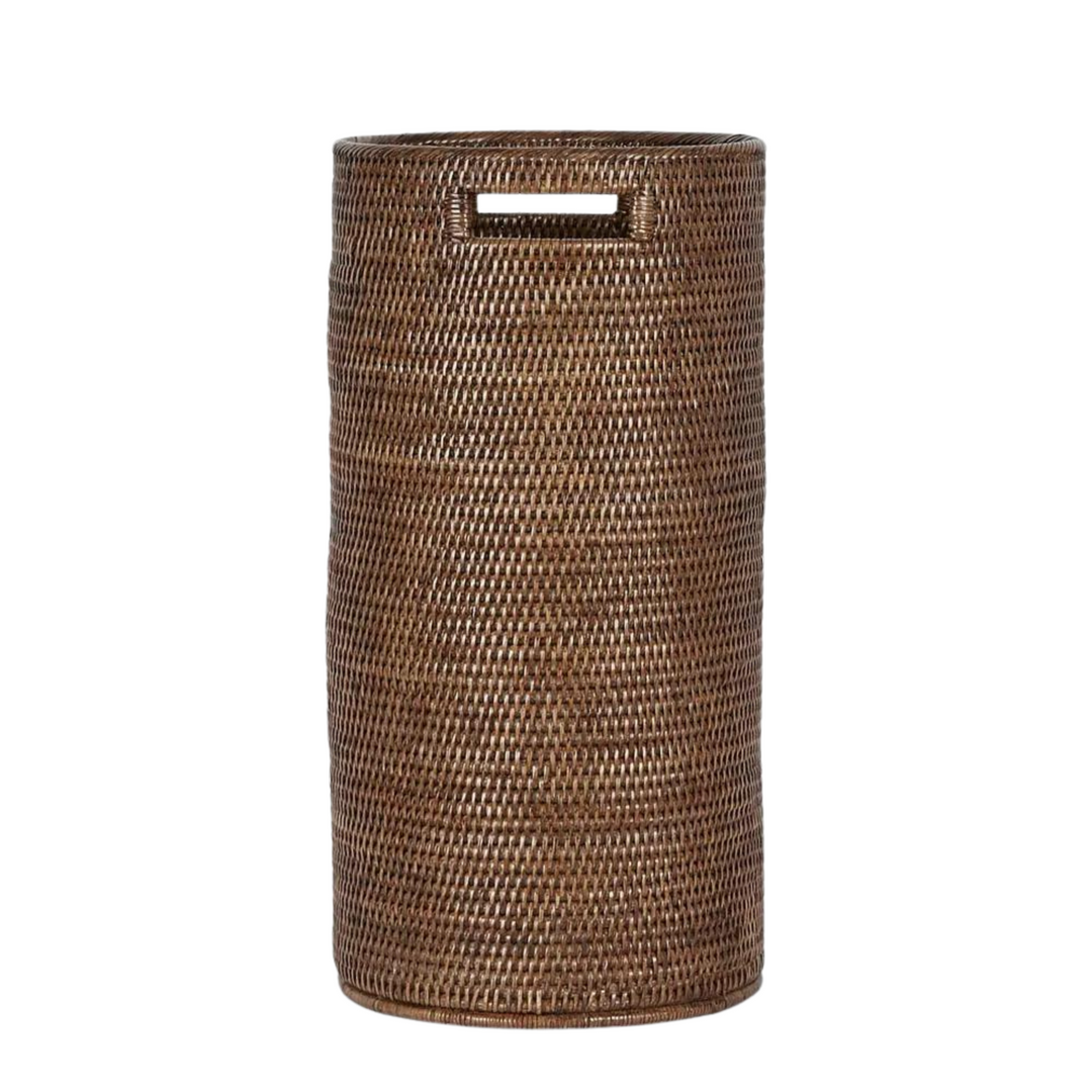 Paume Rattan Umbrella Stand Antique Brown