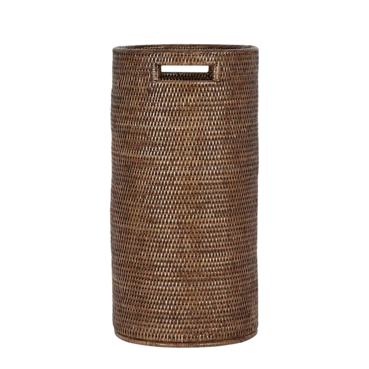 Paume Rattan Umbrella Stand Antique Brown