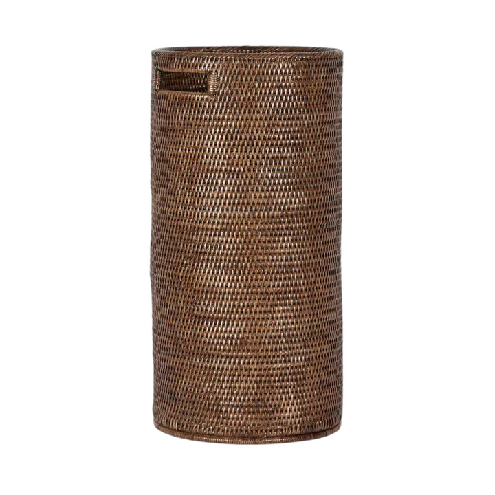 Paume Rattan Umbrella Stand Antique Brown