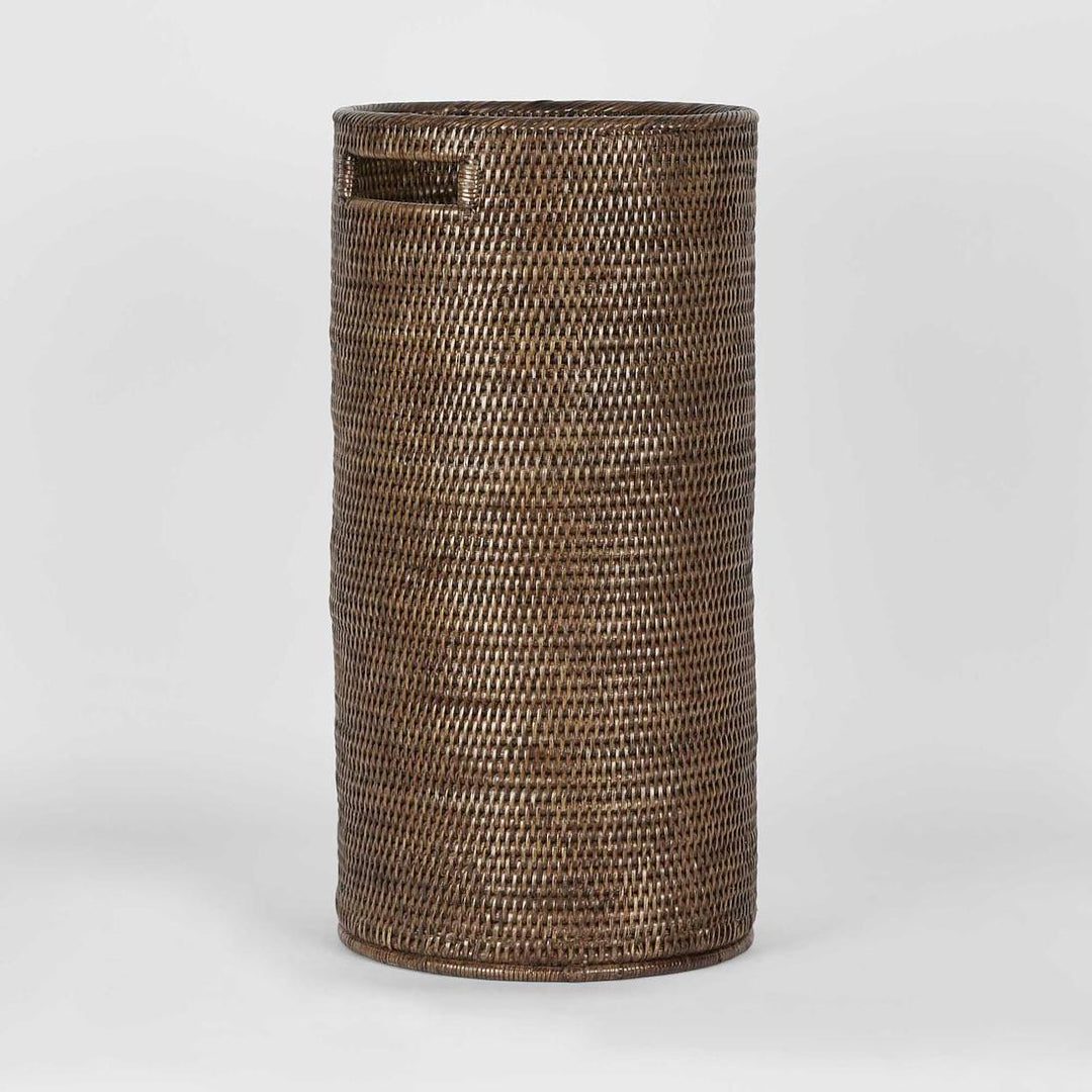 Paume Rattan Tall Basket Antique Brown