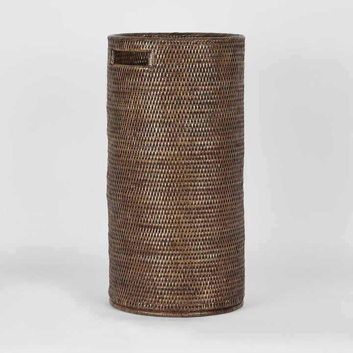 Paume Rattan Tall Basket Antique Brown