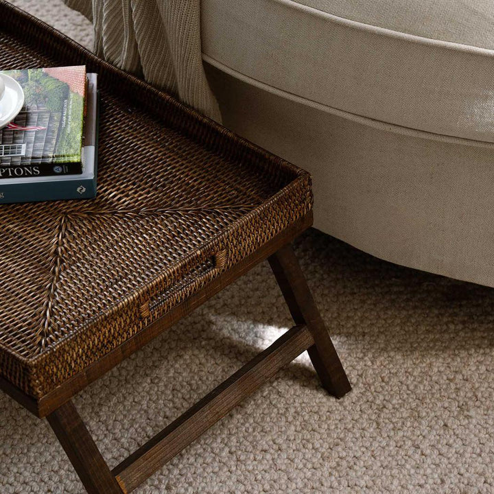 Paume Rattan Breakfast Tray Antique Brown
