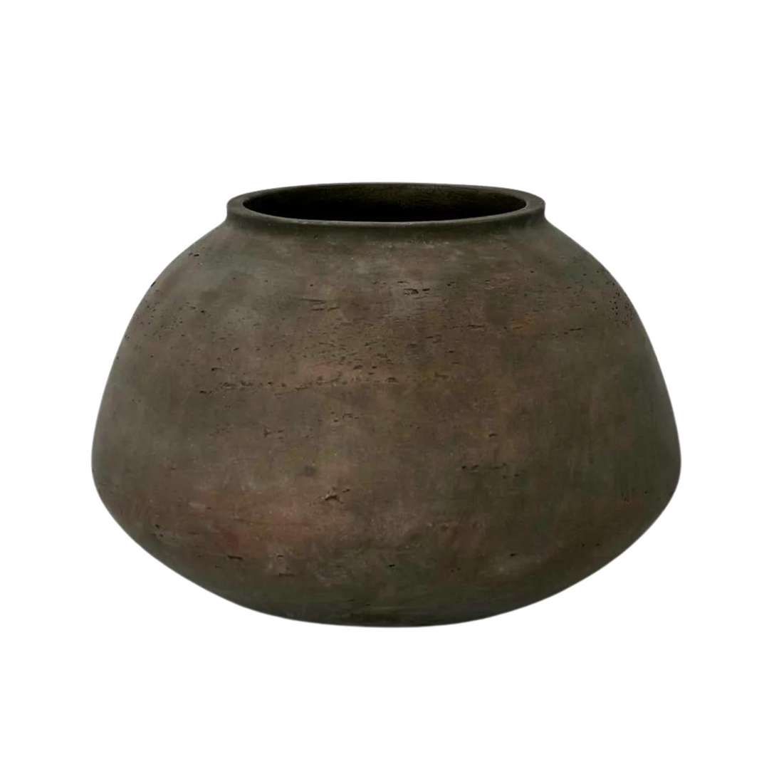 Landis Wide Vase Earth Brown