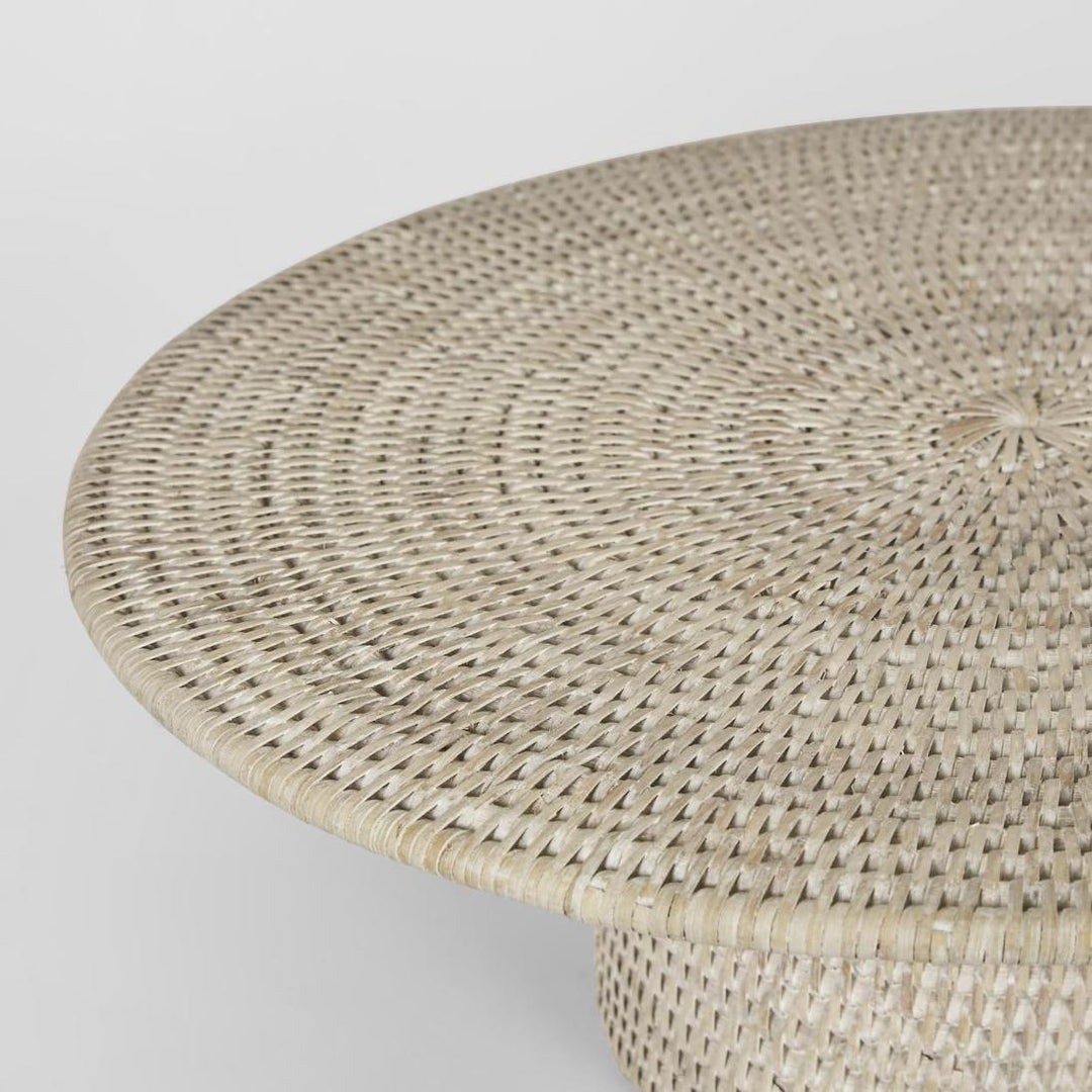 Paume Rattan Footed Stand Set 3 White Wash