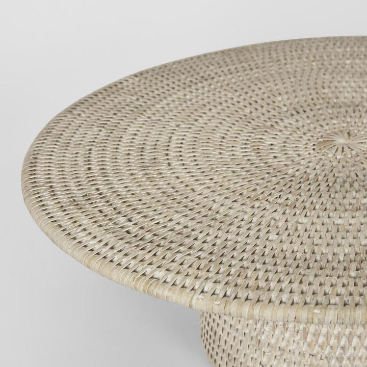 Paume Rattan Footed Stand Set 3 White Wash