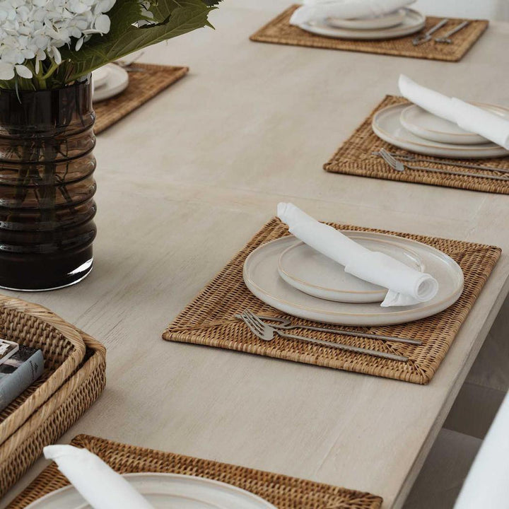 Paume Rattan Rectangle Placemat Natural