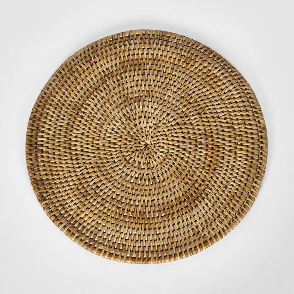 Paume Rattan Round Placemat Natural