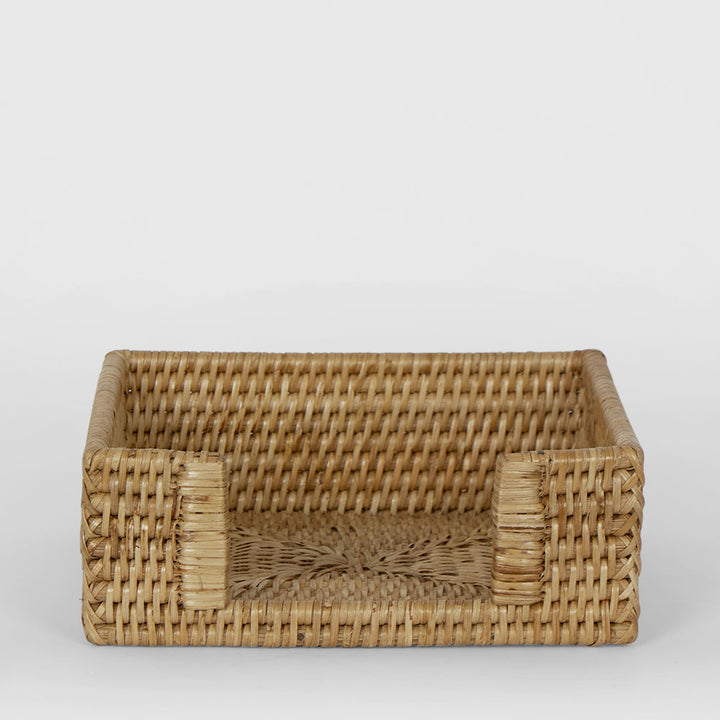 Paume Rattan Square Napkin Box Natural