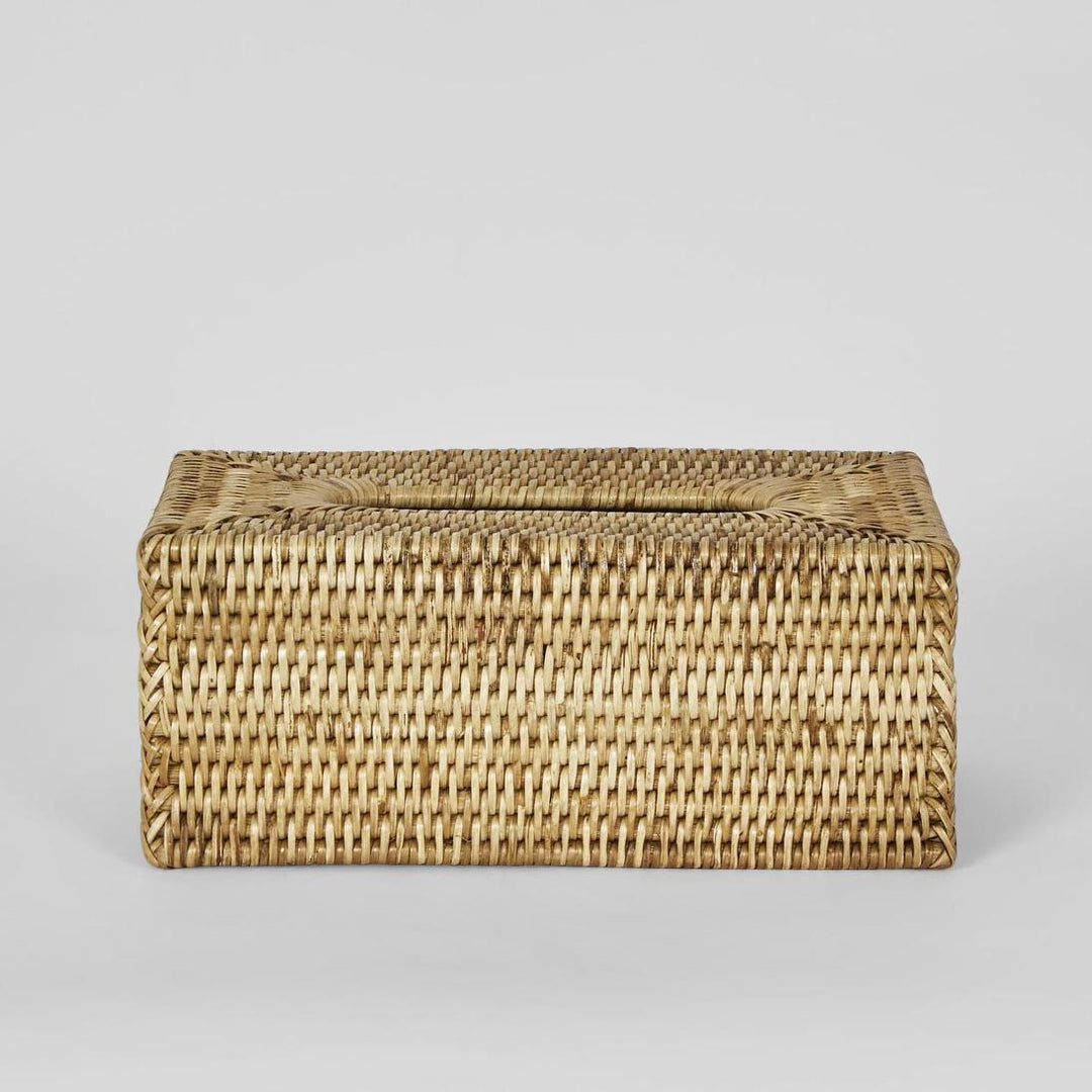 Paume Rattan Rectangle Tissue Box Natural