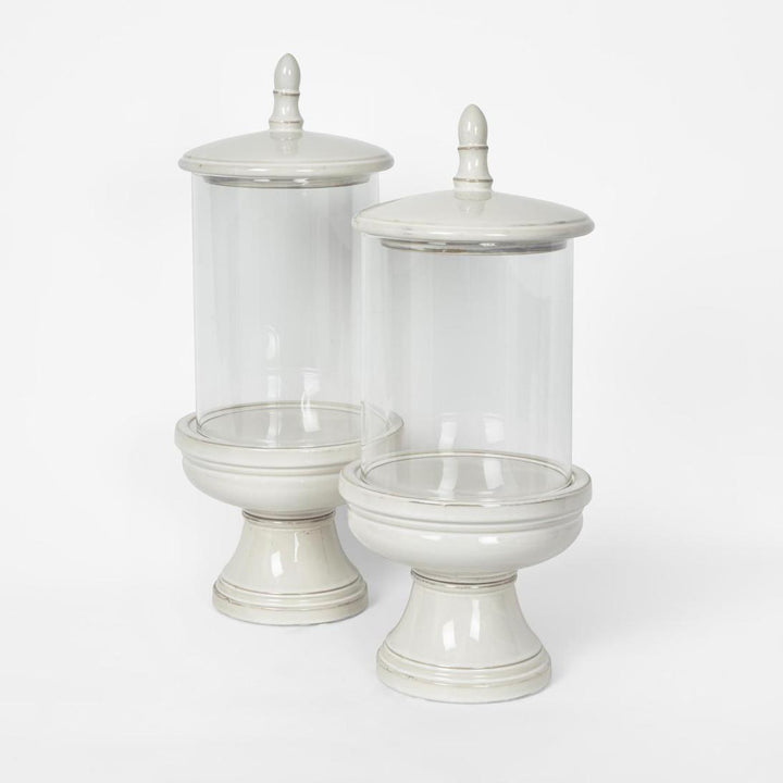 Nini Candle Holder with lid White Medium
