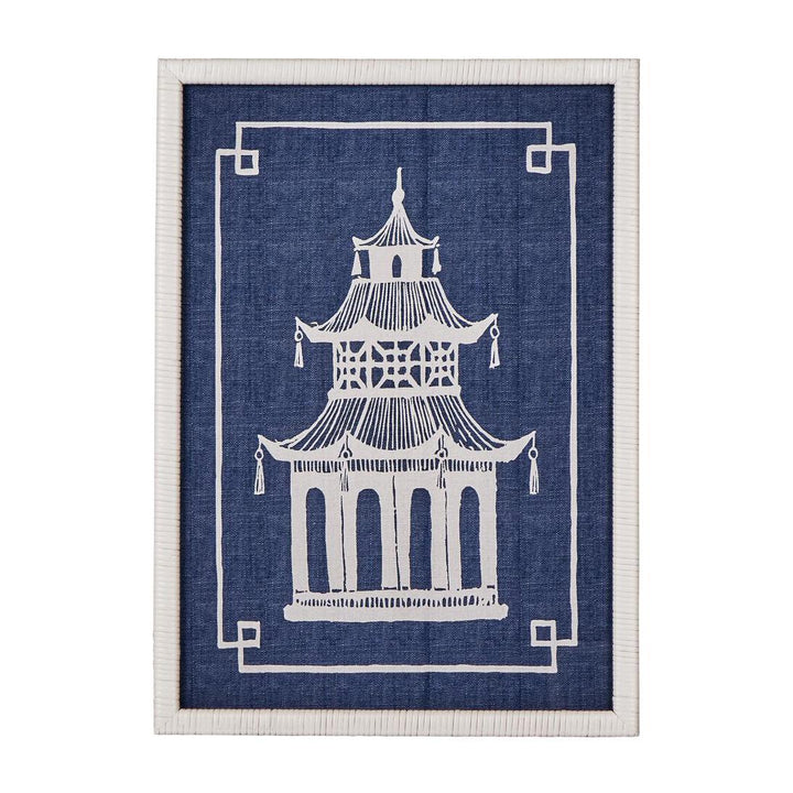 Pagoda Blue and White Wall Art A