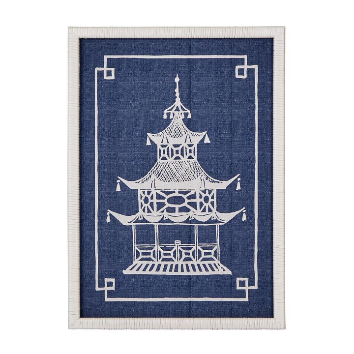Pagoda Blue and White Wall Art B