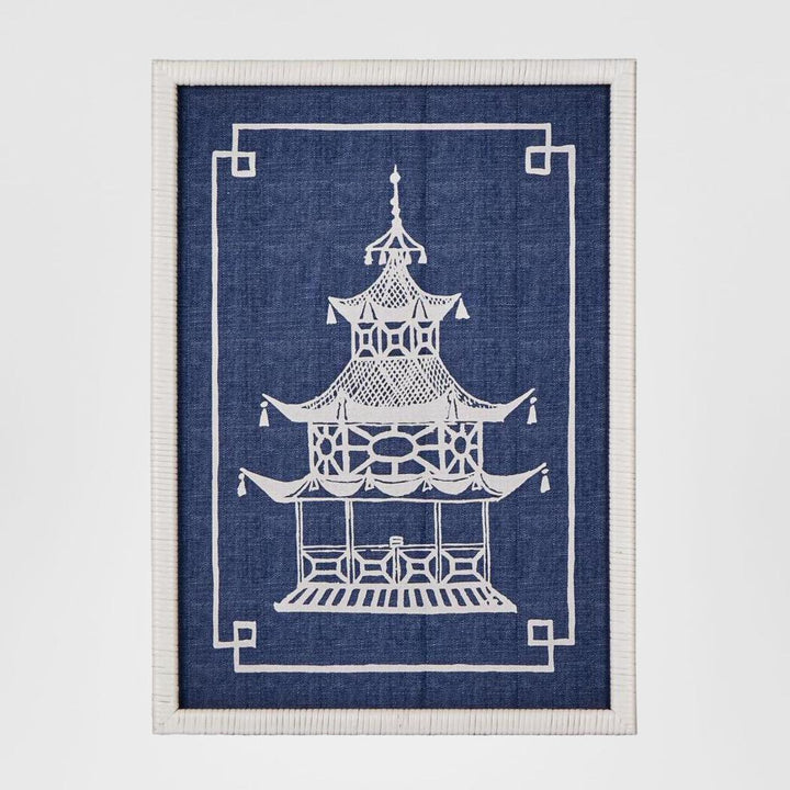 Pagoda Blue and White Wall Art B