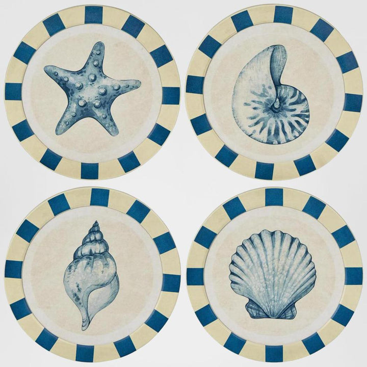 Seashells Round Wall Art Set of 4