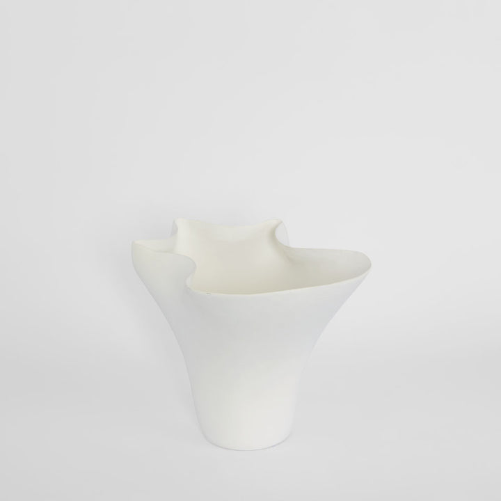 Luna Wide Vase White