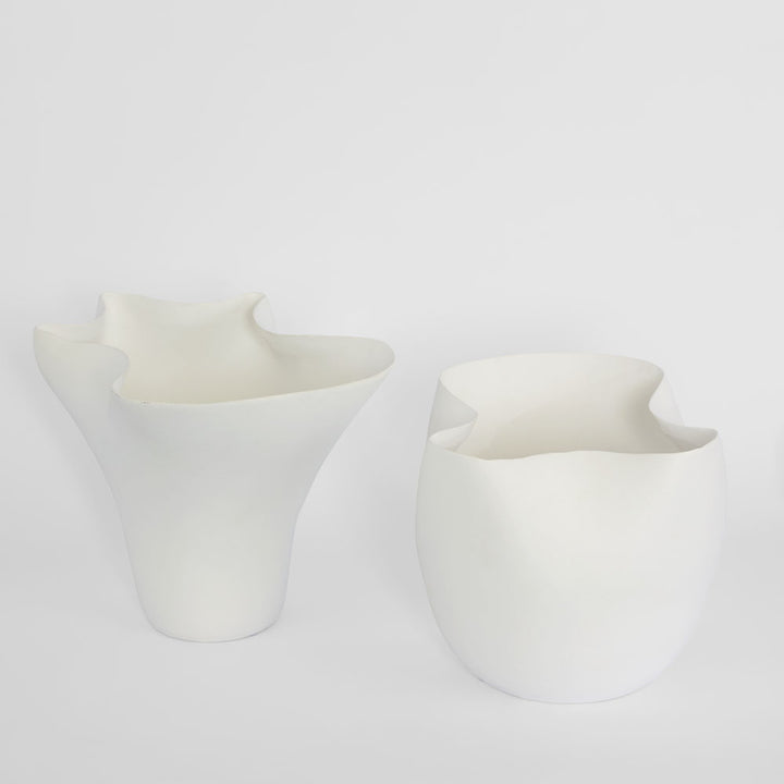 Luna Wide Vase White