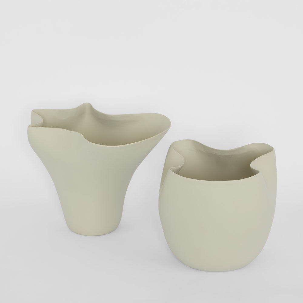 Luna Wide Vase Warm Stone