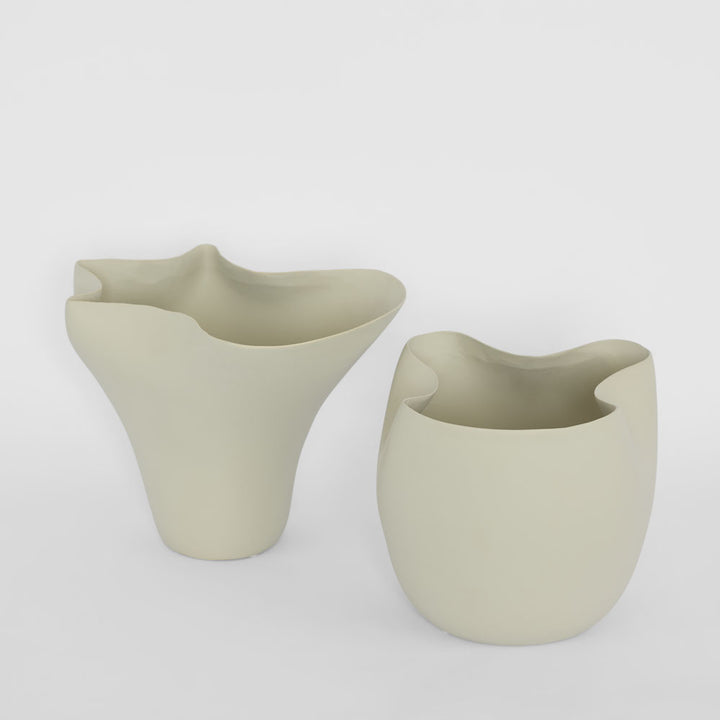 Luna Wide Vase Warm Stone