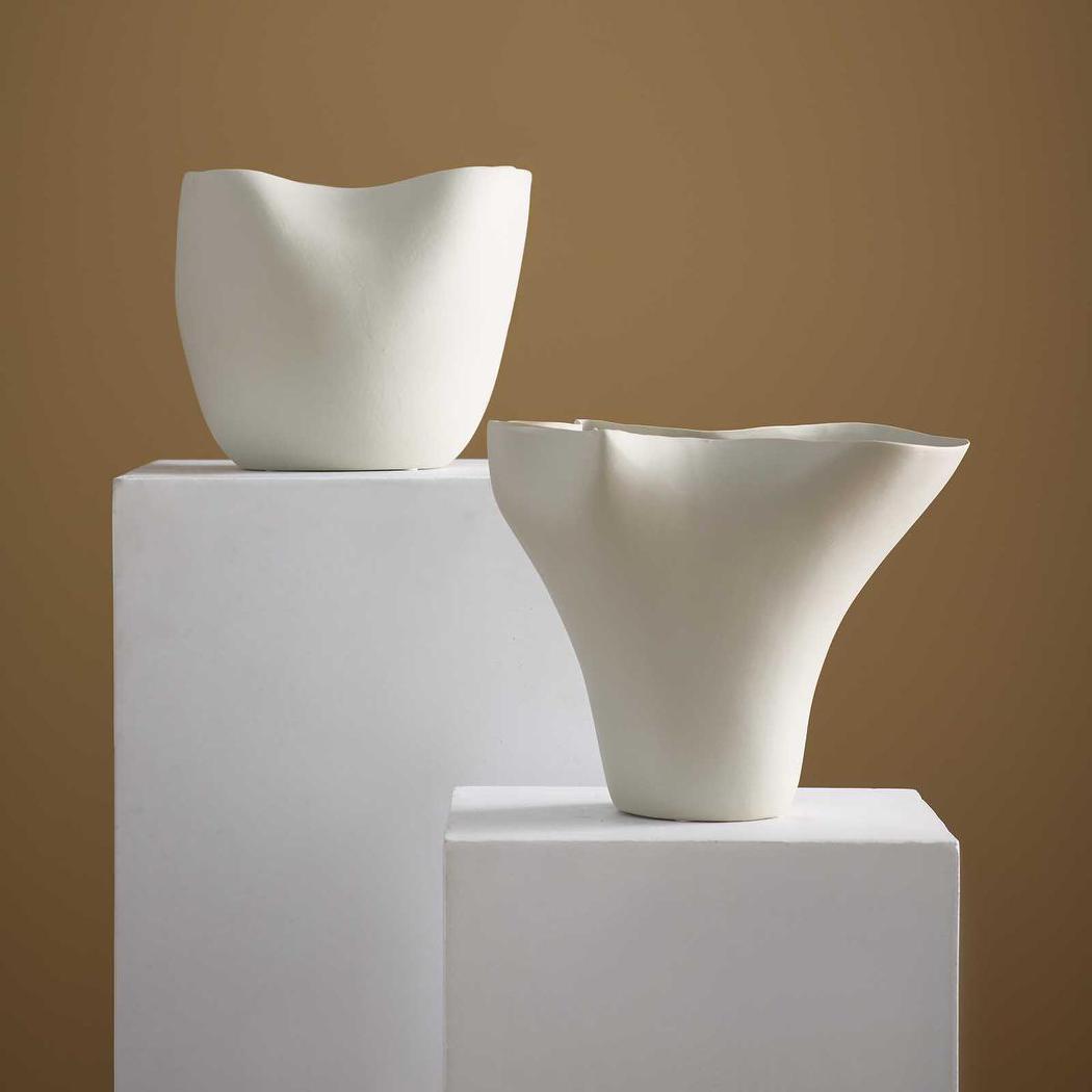 Luna Wide Vase Warm Stone