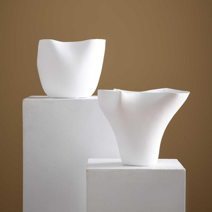 Luna Short Vase White